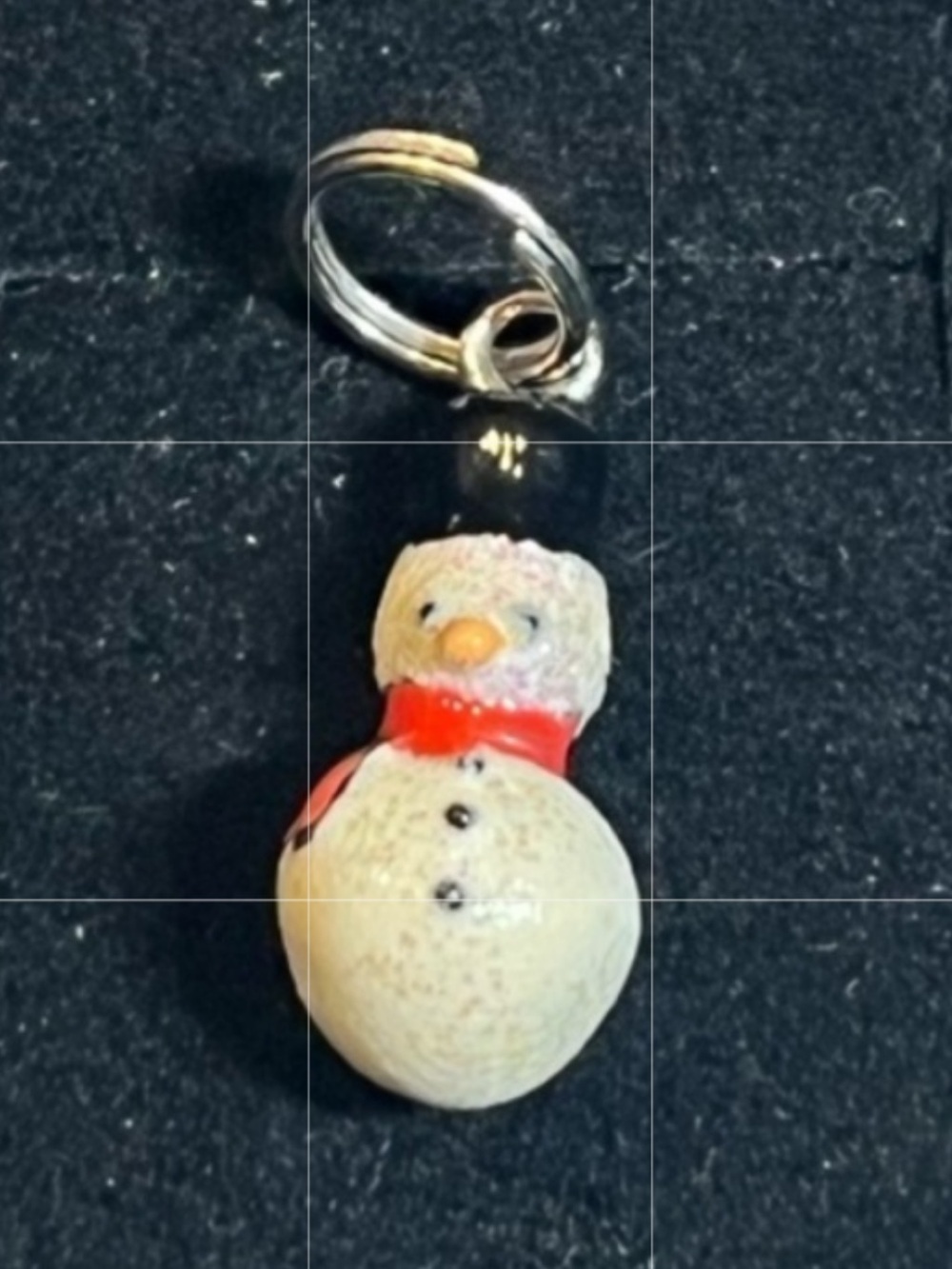 Silver snowman charm